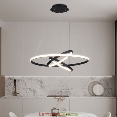 Lámpara de araña moderna regulable con 3 anillos de iluminación colgante Lámpara de araña moderna regulable con 3 anillos de iluminación colgante
