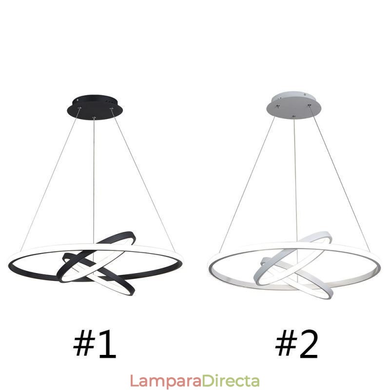 Lámpara de araña moderna regulable con 3 anillos de iluminación colgante