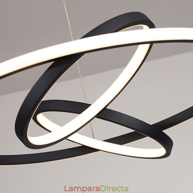 Lámpara de araña moderna regulable con 3 anillos de iluminación colgante