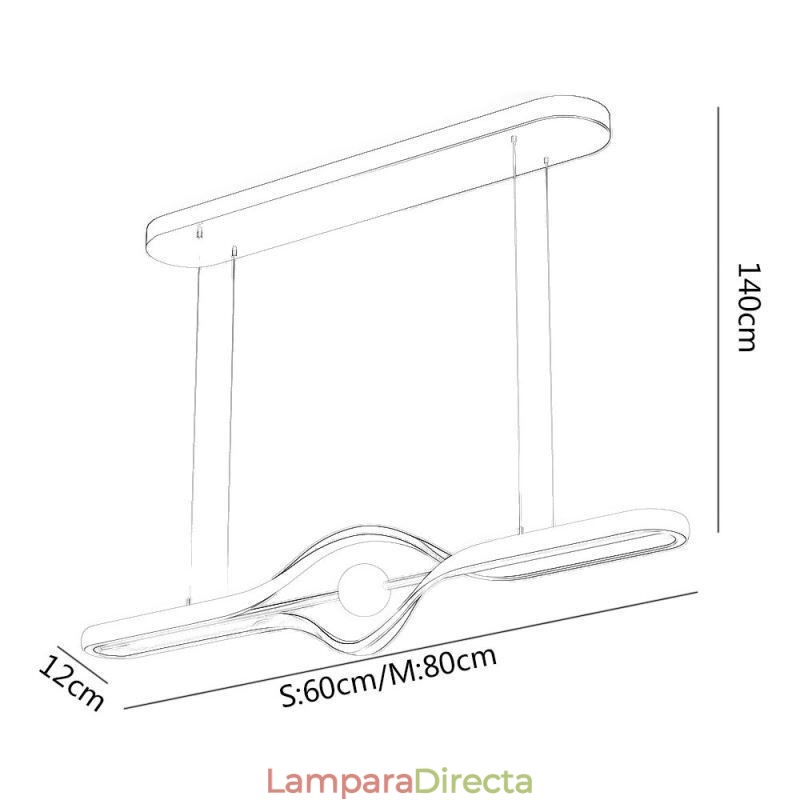 Lámpara colgante lineal moderna de tira larga