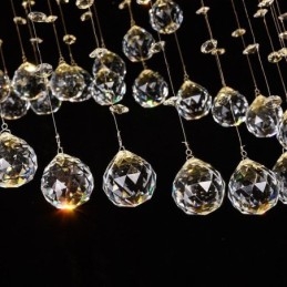 Lámpara de techo moderna de cristal con forma de gota de lluvia redonda