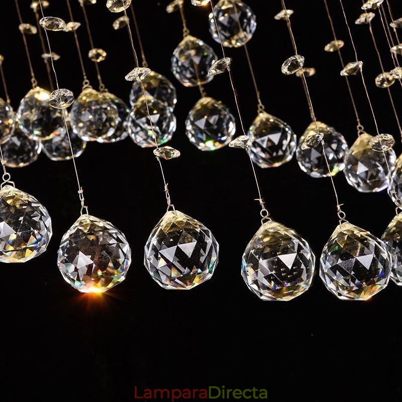 Lámpara de techo moderna de cristal con forma de gota de lluvia redonda