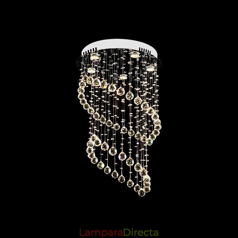 Lámpara de techo moderna de cristal con forma de gota de lluvia redonda