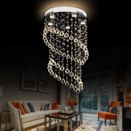 Lámpara de techo moderna de cristal con forma de gota de lluvia redonda
