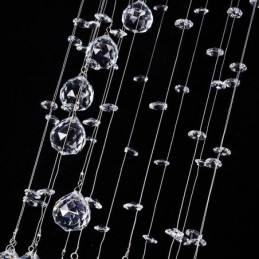 Lámpara de araña grande de lujo moderna de cristal con montaje empotrado para techo