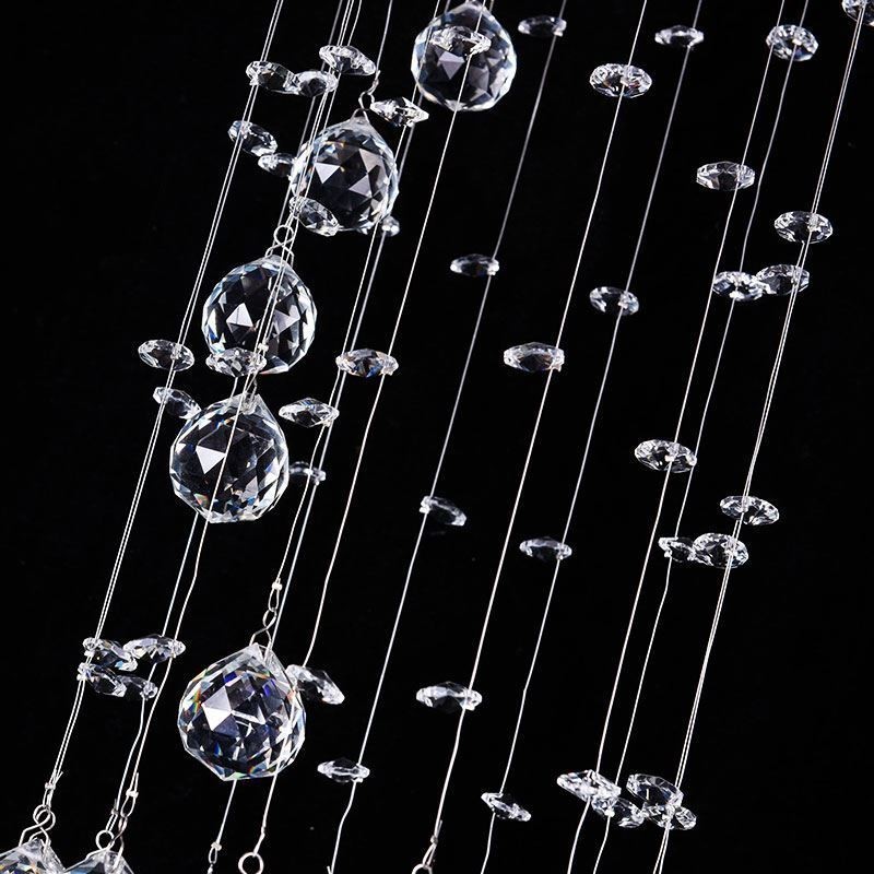 Lámpara de araña grande de lujo moderna de cristal con montaje empotrado para techo