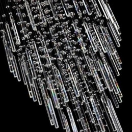Lámpara de araña de cristal cuadrada moderna, elegante y contemporánea, lámpara de techo dúplex para escalera