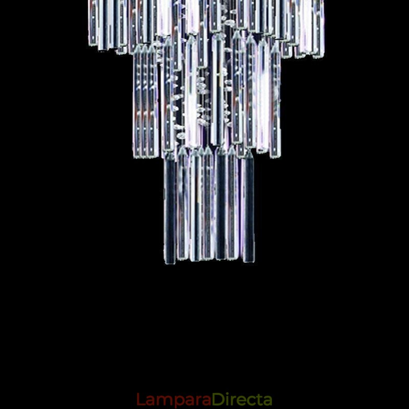 Lámpara de araña de cristal cuadrada moderna, elegante y contemporánea, lámpara de techo dúplex para escalera