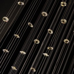 Lámpara de araña de cristal contemporánea y elegante para techo, escalera dúplex