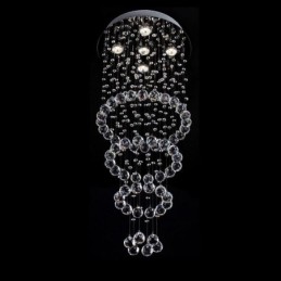 Lámpara de araña de cristal contemporánea y elegante para techo, escalera dúplex