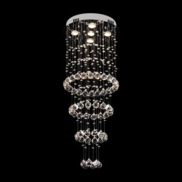 Lámpara de araña de cristal contemporánea y elegante para techo, escalera dúplex