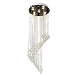 Elegante lámpara de araña de cristal con forma de gota de lluvia para el techo del vestíbulo