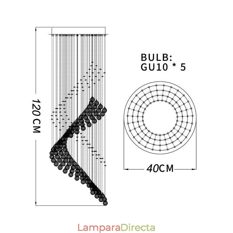 Elegante lámpara de araña de cristal con forma de gota de lluvia para el techo del vestíbulo