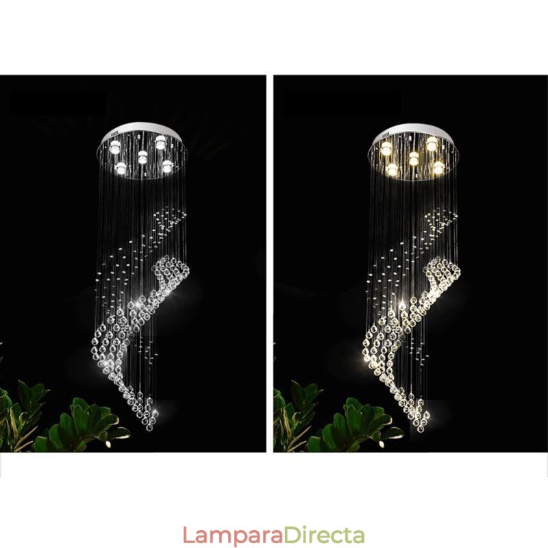 Elegante lámpara de araña de cristal con forma de gota de lluvia para el techo del vestíbulo