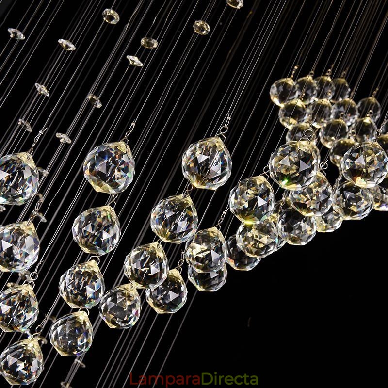 Elegante lámpara de araña de cristal con forma de gota de lluvia para el techo del vestíbulo