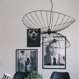 Lámpara colgante moderna con forma de sombrero, decoración minimalista, 1 luz