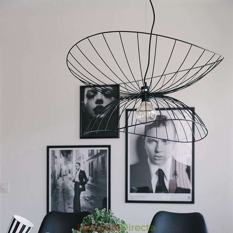 Lámpara colgante moderna con forma de sombrero, decoración minimalista, 1 luz