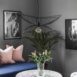 Lámpara colgante moderna con forma de sombrero, decoración minimalista, 1 luz