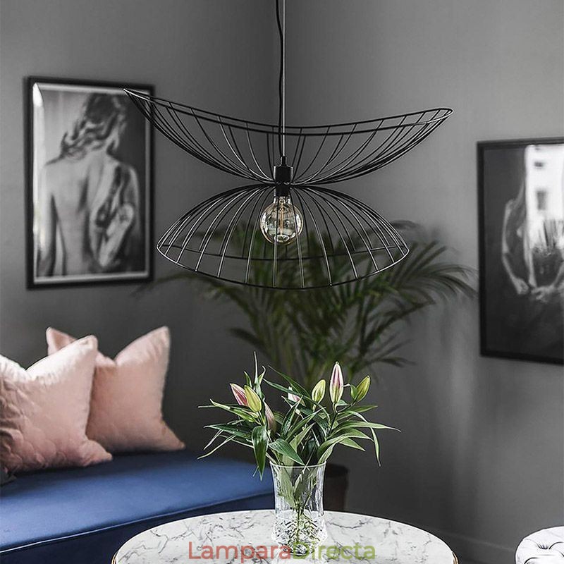 Lámpara colgante moderna con forma de sombrero, decoración minimalista, 1 luz