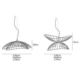 Lámpara colgante moderna con forma de sombrero, decoración minimalista, 1 luz