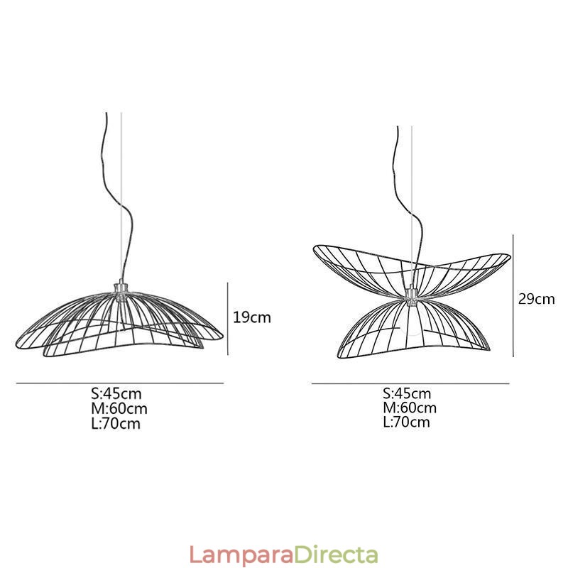 Lámpara colgante moderna con forma de sombrero, decoración minimalista, 1 luz