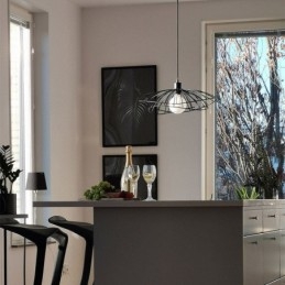 Lámpara colgante moderna con forma de sombrero, decoración minimalista, 1 luz