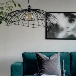 Lámpara colgante moderna con forma de sombrero, decoración minimalista, 1 luz
