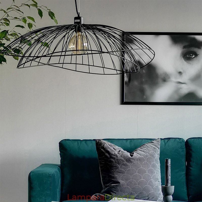 Lámpara colgante moderna con forma de sombrero, decoración minimalista, 1 luz