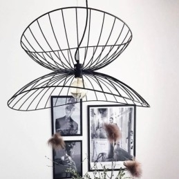 Lámpara colgante moderna con forma de sombrero, decoración minimalista, 1 luz