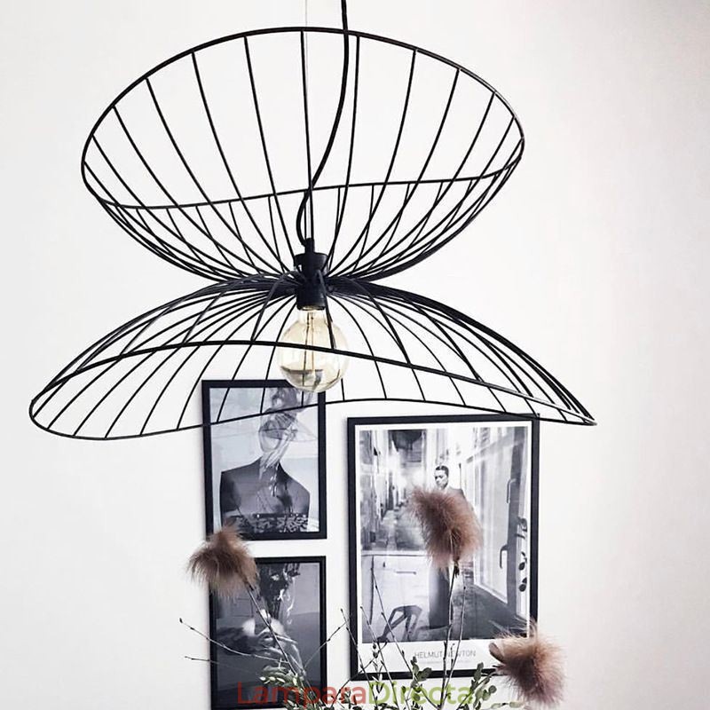 Lámpara colgante moderna con forma de sombrero, decoración minimalista, 1 luz