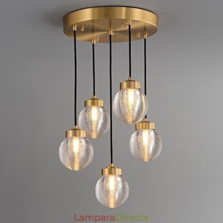 Lámpara colgante de racimo americano, lujosa lámpara de techo con bola de cristal Lámpara colgante de racimo americano, lujosa lámpara de techo con bola de cristal