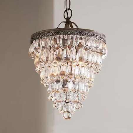 Lámpara de techo de cristal americana, estilo rústico, redonda, colgante Lámpara de techo de cristal americana, estilo rústico, redonda, colgante
