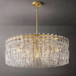 Lámpara de techo americana de lujo de cristal colgante de 60 cm