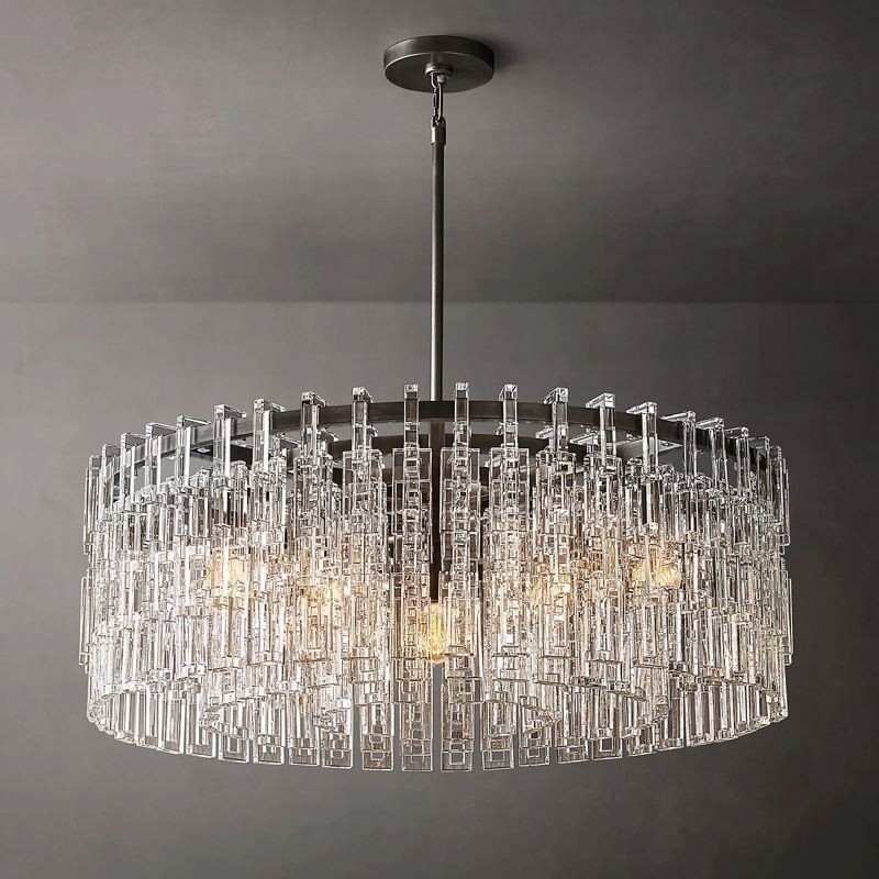Lámpara de techo americana de lujo de cristal colgante de 60 cm