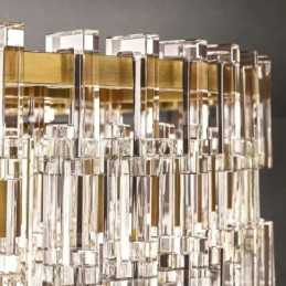 Lámpara de techo americana de lujo de cristal colgante de 60 cm