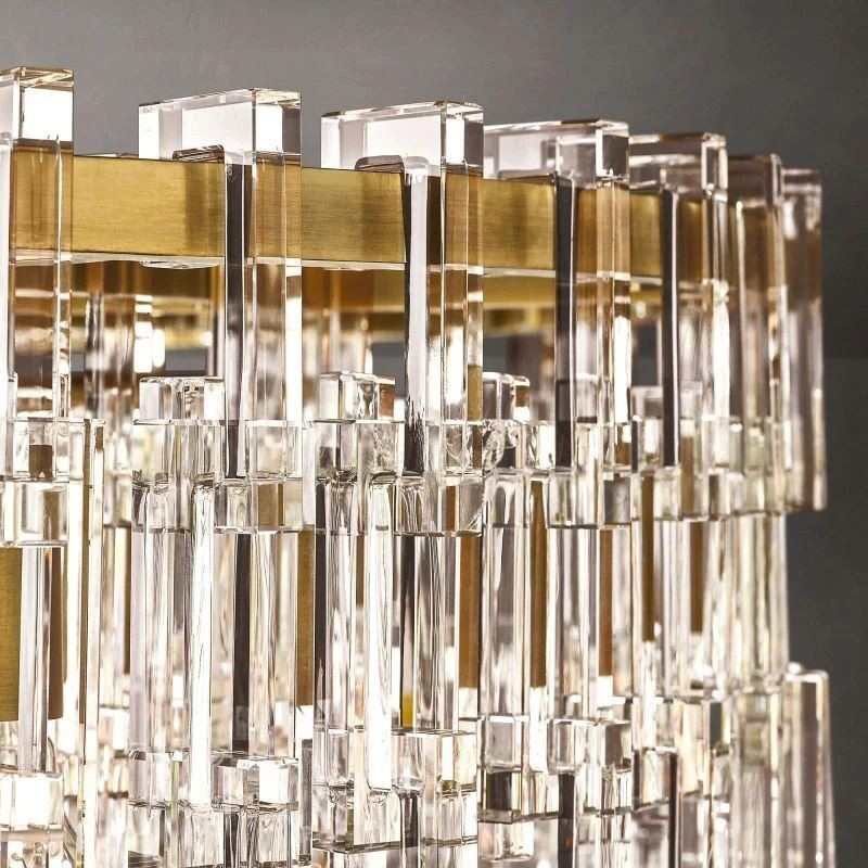 Lámpara de techo americana de lujo de cristal colgante de 60 cm