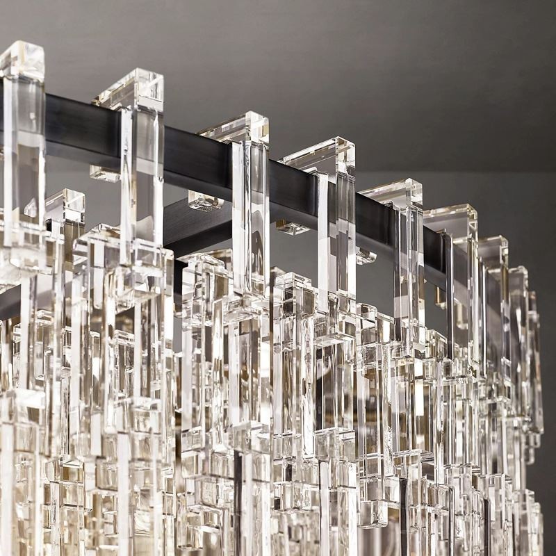 Lámpara de techo americana de lujo de cristal colgante de 60 cm