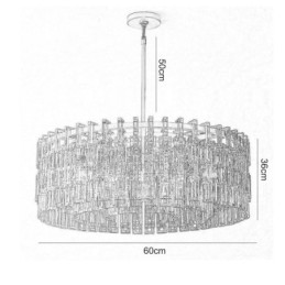 Lámpara de techo americana de lujo de cristal colgante de 60 cm