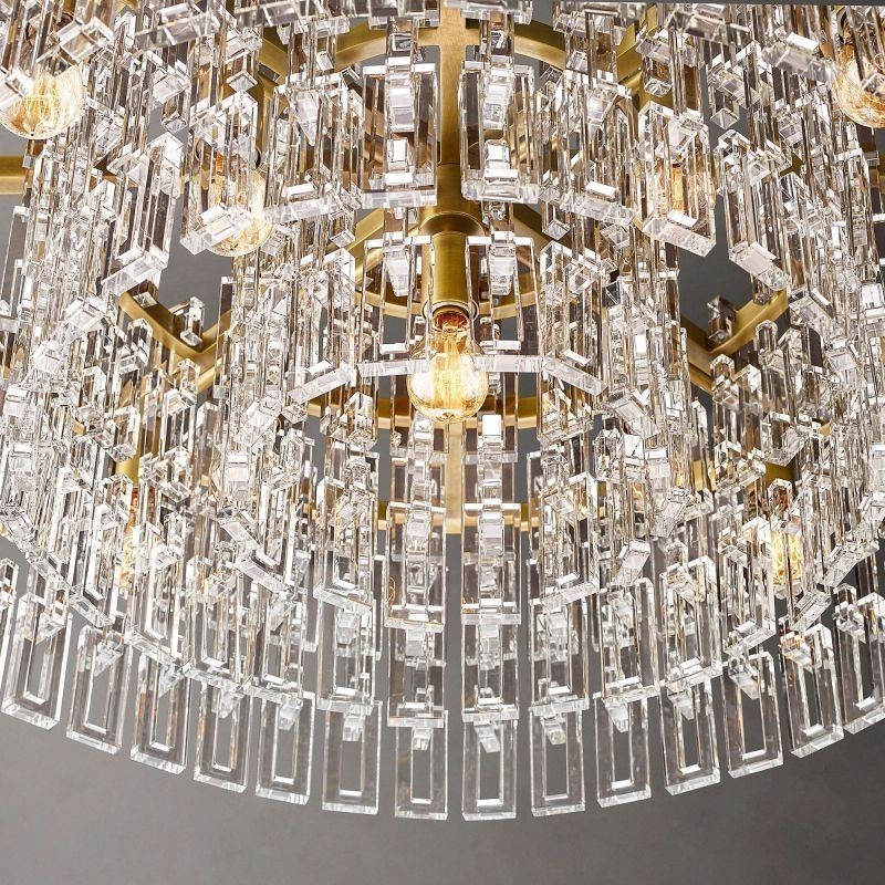 Lámpara de techo americana de lujo de cristal colgante de 60 cm