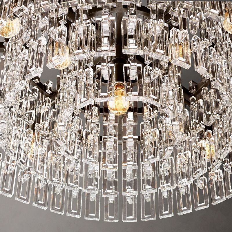 Lámpara de techo americana de lujo de cristal colgante de 60 cm