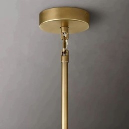 Lámpara colgante americana de cristal, color ámbar transparente, 90 cm, 14 luces