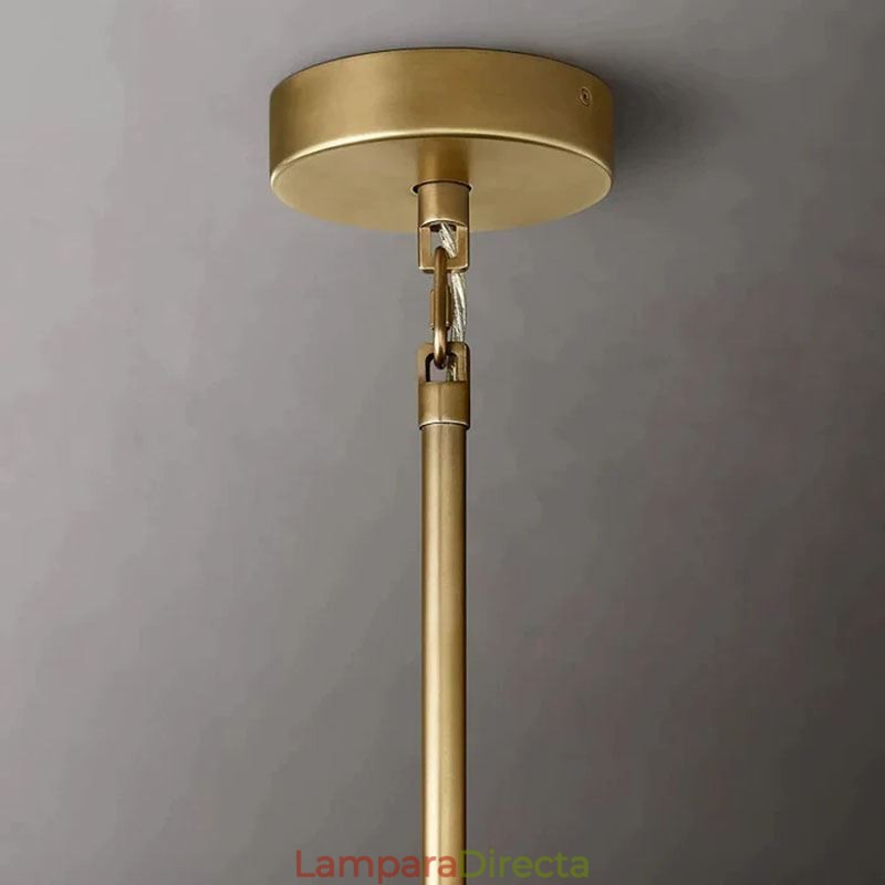 Lámpara colgante americana de cristal, color ámbar transparente, 90 cm, 14 luces