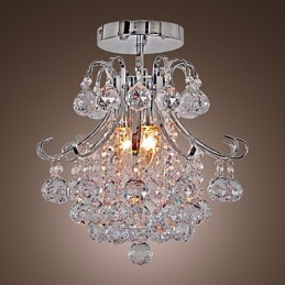 Lámpara de araña moderna contemporánea de cristal estilo mini de metal galvanizado con montaje empotrado