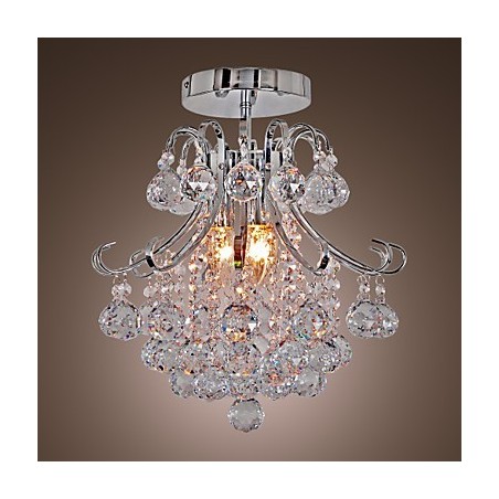 Lámpara de araña moderna contemporánea de cristal estilo mini de metal galvanizado con montaje empotrado Lámpara de araña moderna contemporánea de cristal estilo mini de metal galvanizado con montaje empotrado