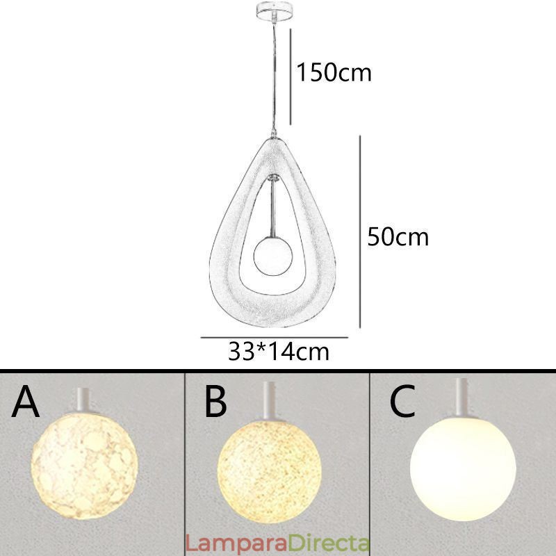 Lámpara colgante de techo de resina