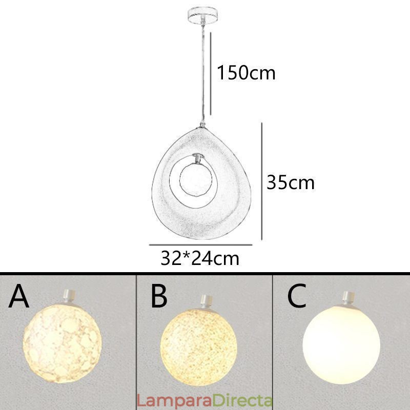 Lámpara colgante de resina moderna y sencilla para techo.