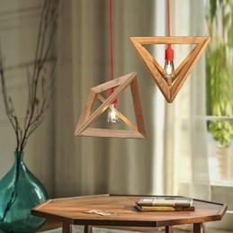 Lámpara de araña de madera nórdica para cafetería, ropa, creativa, retro, decorativa, de roble