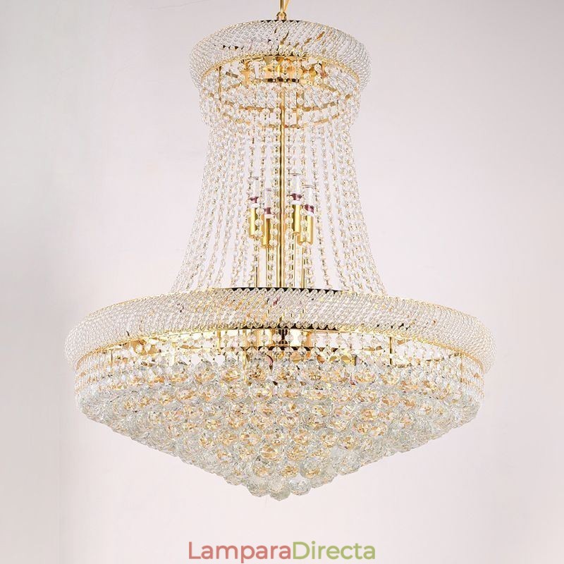 Lámpara colgante de cristal moderna, lámpara de techo decorativa dúplex
