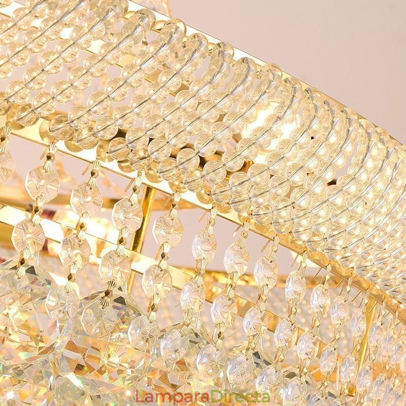 Lámpara colgante de cristal moderna, lámpara de techo decorativa dúplex
