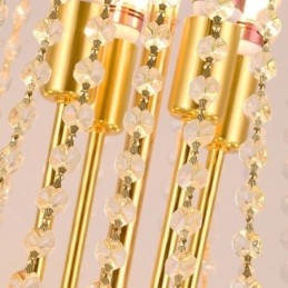 Lámpara colgante de cristal moderna, lámpara de techo decorativa dúplex